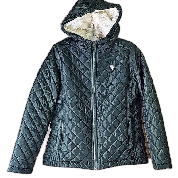 US Polo Assn. Quilted Jacket Greenish Size Medium - Picture 1 of 7